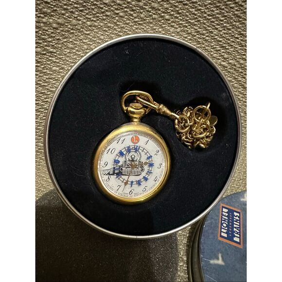 Vintage Lionel Trains Collectors Pocket Watch Gift Tin 1998 Needs Battery Motion - Picture 6 of 13